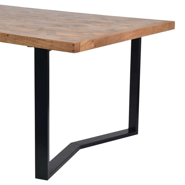 Libra Marston II Geometric Wood Dining Table | 6 Seater