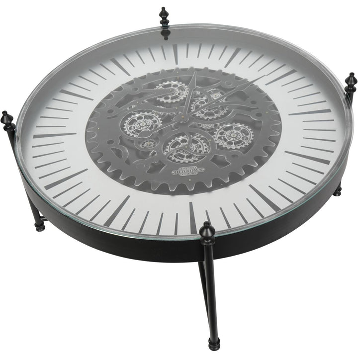 Libra Palladium Coffee Table Wall Clock with Moving Cogs