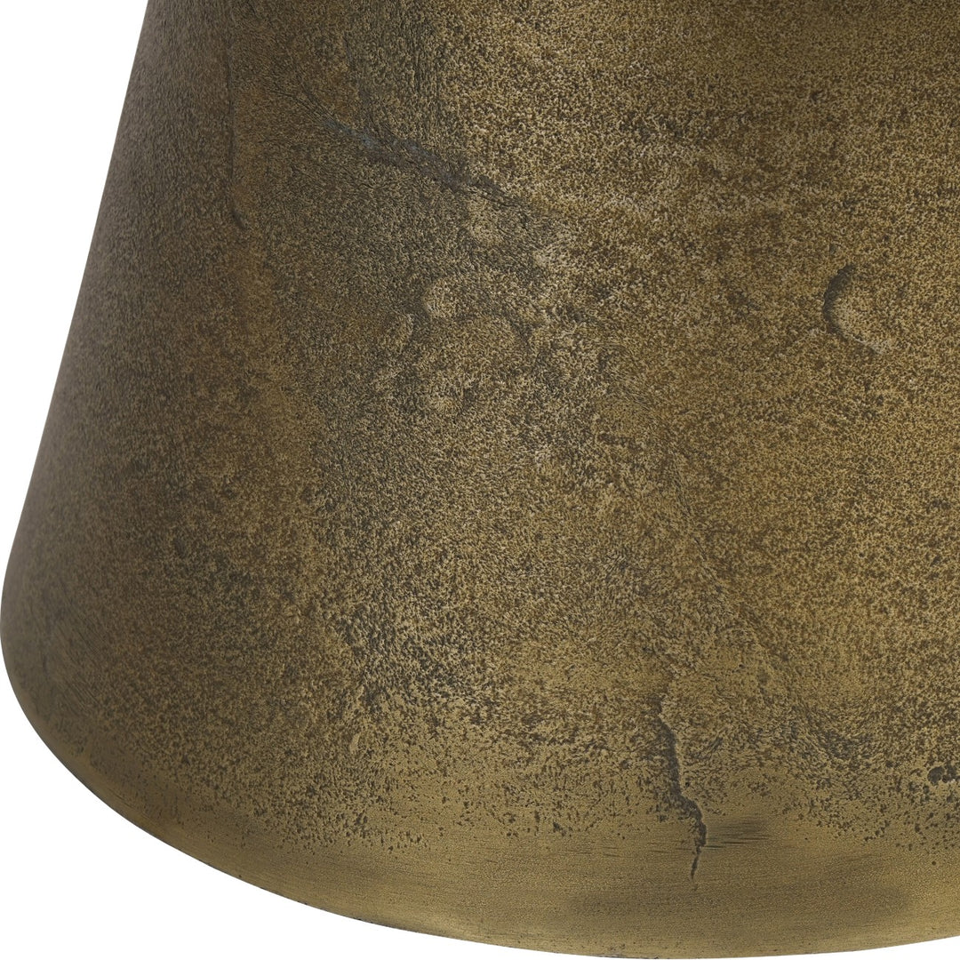 Libra Clifton II Antique Brass and Light Travertine Coffee Table Small 60cm