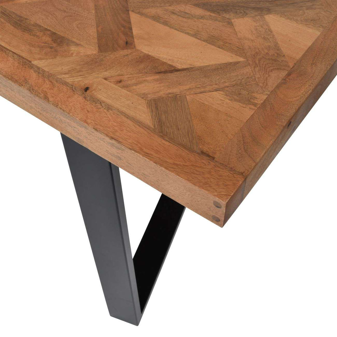 Libra Marston II Geometric Wood Dining Table | 6 Seater