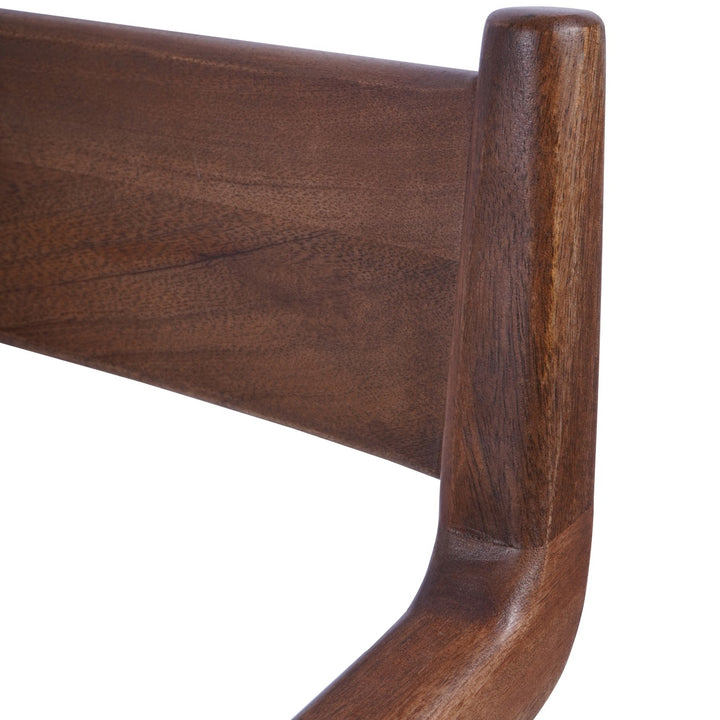 Libra Monterey Retro Dark Wood Dining Chair with Natural Sage Upholstery