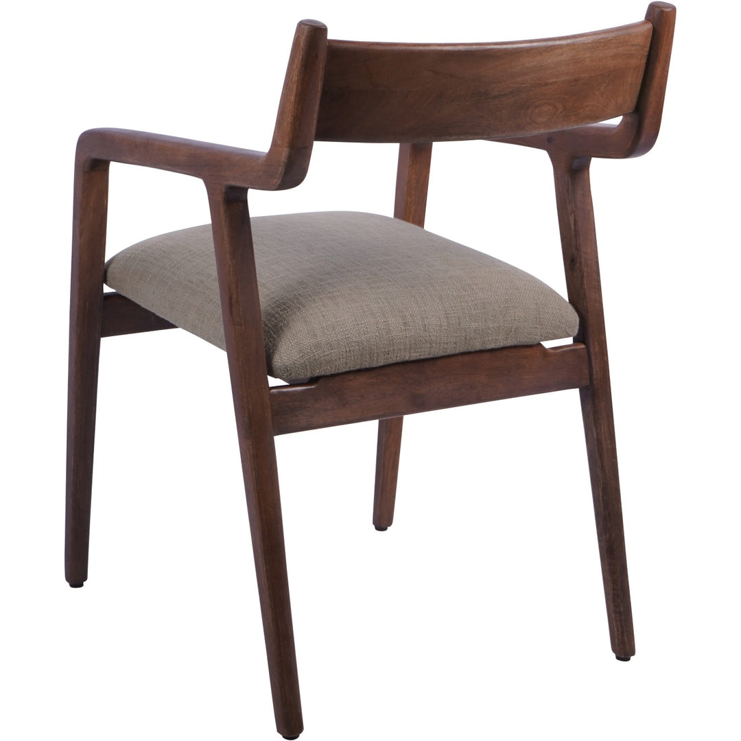 Libra Monterey Retro Dark Wood Dining Chair with Natural Sage Upholstery