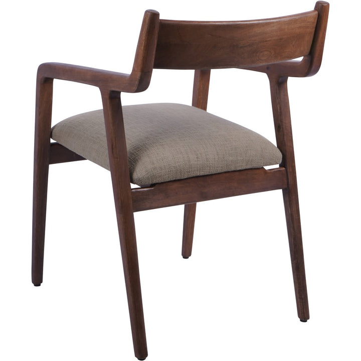 Libra Monterey Retro Dark Wood Dining Chair with Natural Sage Upholstery