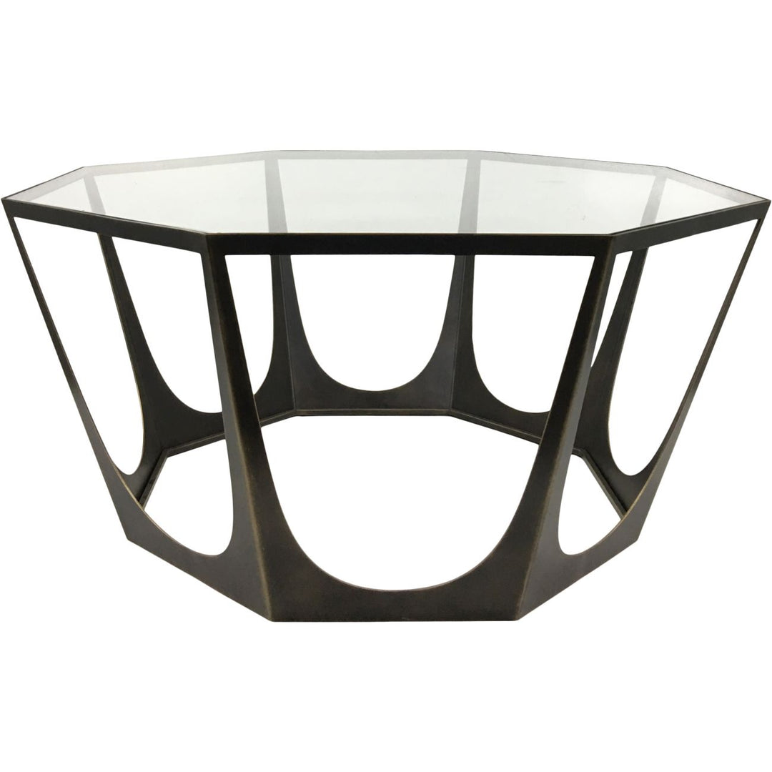 Libra Catalan Bronze Gilded CoffeeTable with Glass Top