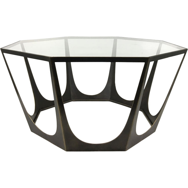 Libra Catalan Bronze Gilded CoffeeTable with Glass Top