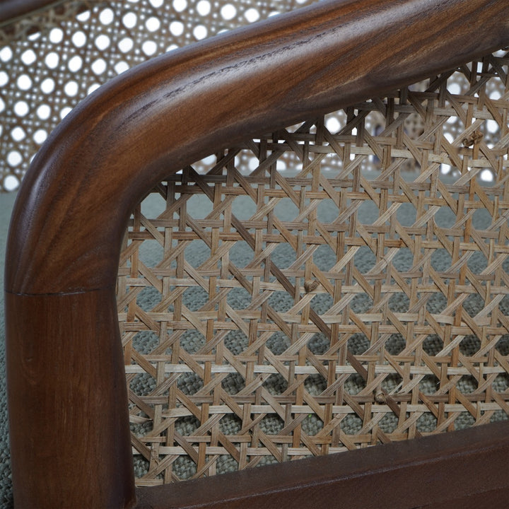 Libra Carmel Oak Armchair With Cane and Upholstery