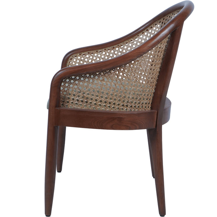 Libra Carmel Oak Armchair With Cane and Upholstery