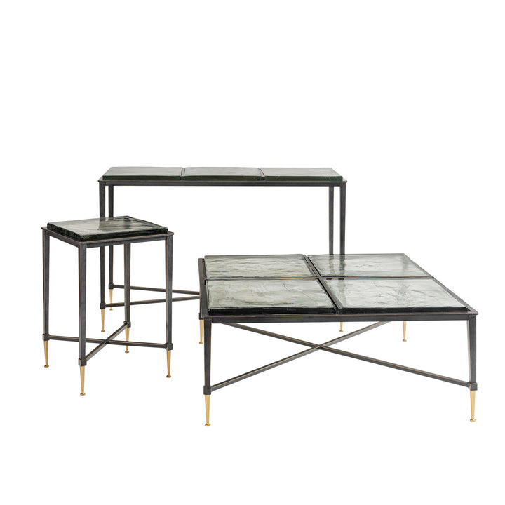 Libra Stella Square Glass Console Side Table