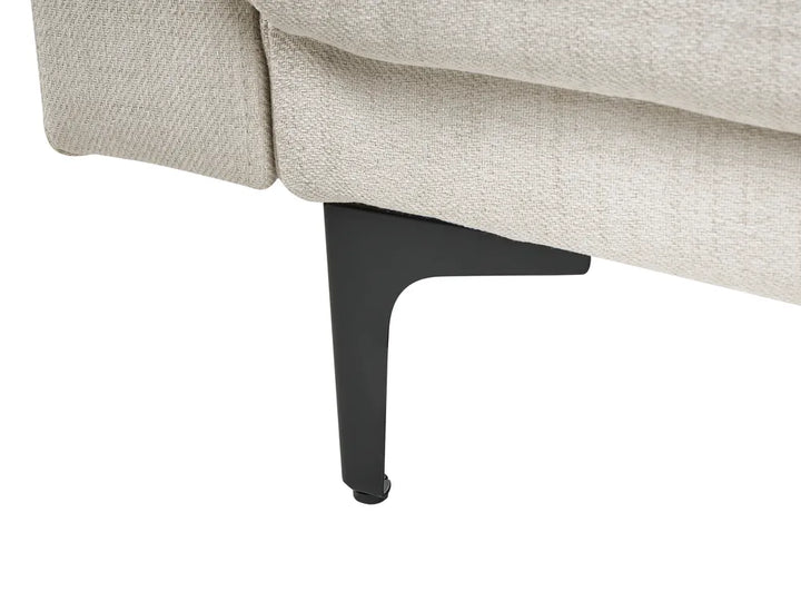 Modular Corner Sofa Bed 4 Seater Fabric Off-White with Ottoman Right Hand Denby