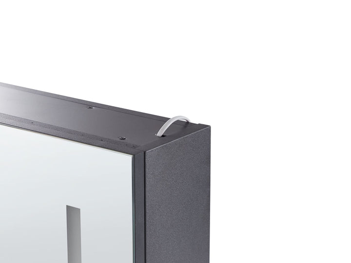 Bathroom Wall Mounted Mirror Cabinet LED 60 cm 60 cm Black Chabunco