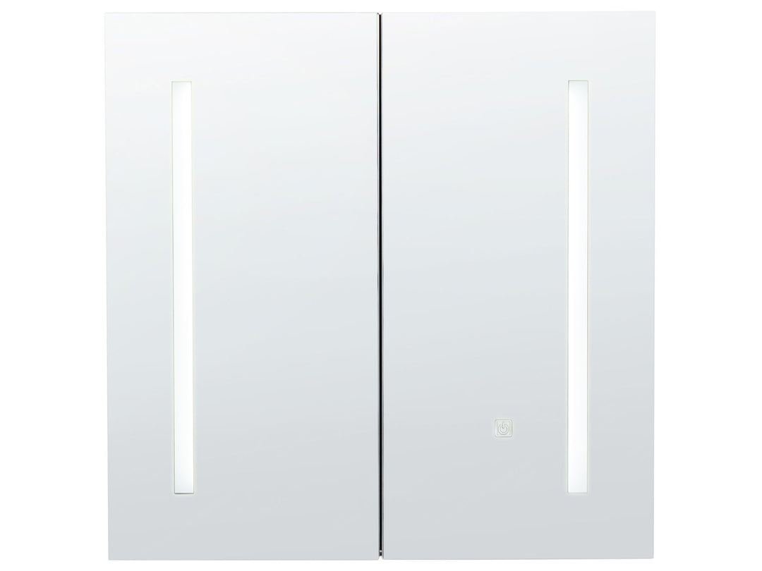 Bathroom Wall Mounted Mirror Cabinet LED 60 cm 60 cm Black Chabunco