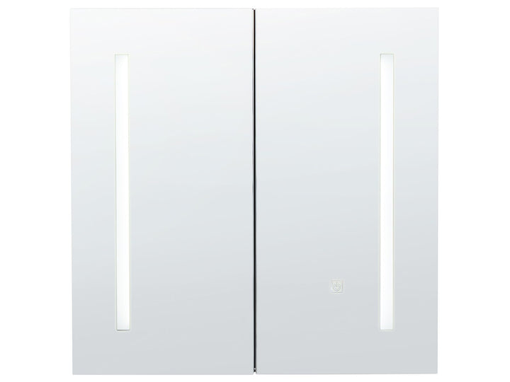 Bathroom Wall Mounted Mirror Cabinet LED 60 cm 60 cm Black Chabunco