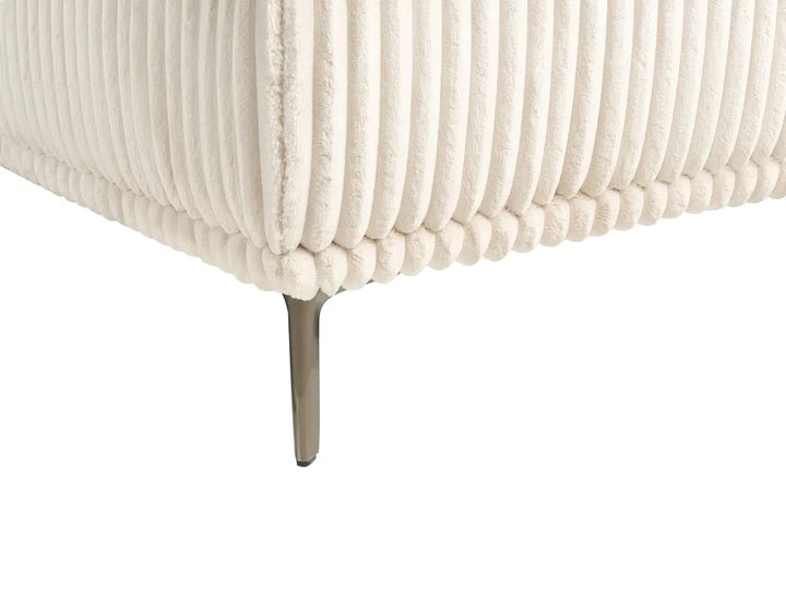 Corner Sofa Corduroy Off-White Left Hand Scarlet