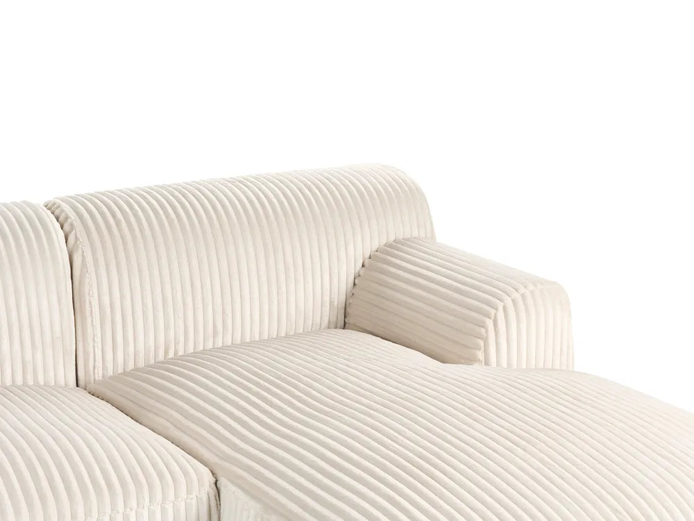 Corner Sofa Corduroy Off-White Left Hand Scarlet
