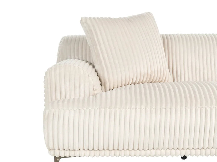 Corner Sofa Corduroy Off-White Left Hand Scarlet