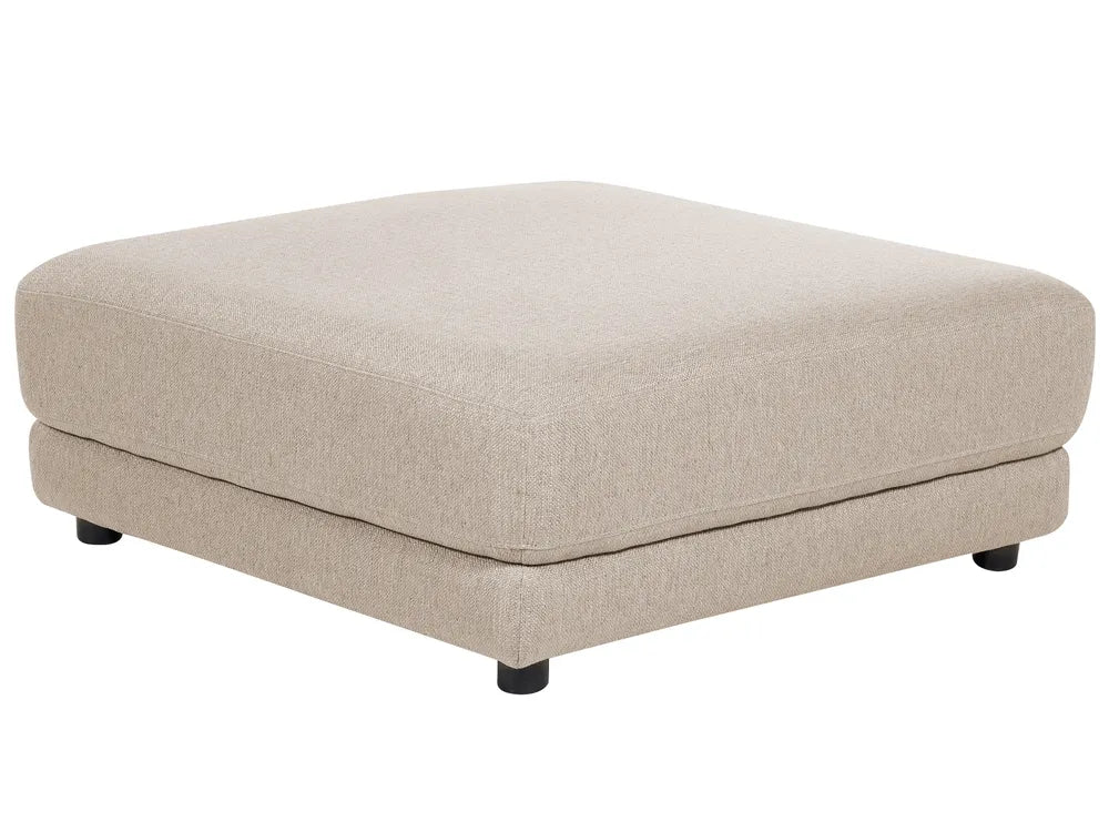Sofa 3 Seater Fabric Beige with Ottoman Macalla
