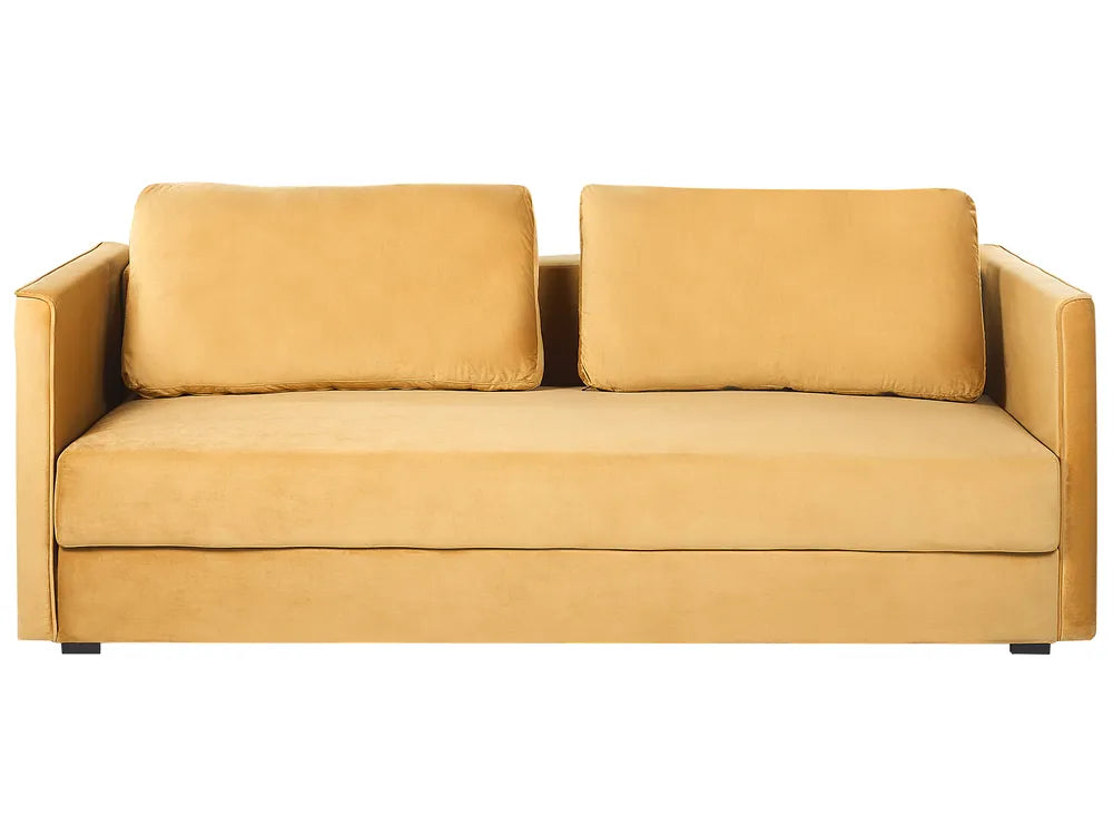 Yellow sofa on a white background