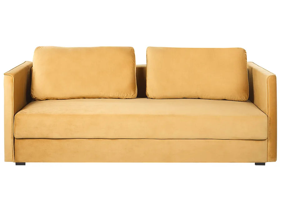 Yellow sofa on a white background