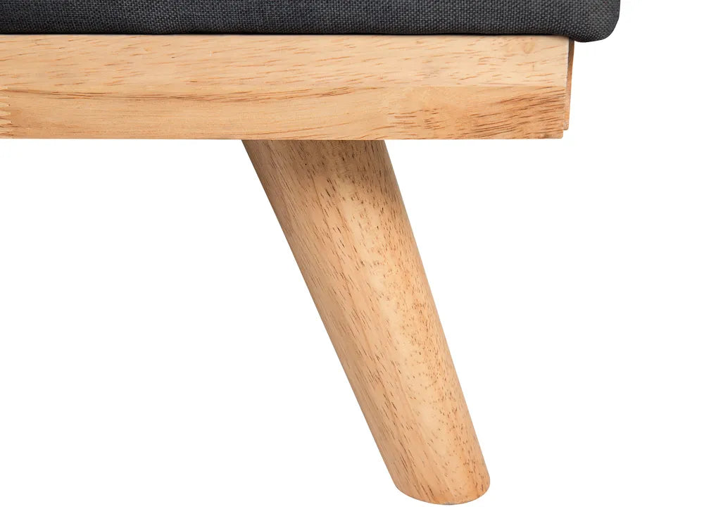 Sofa Bed 3 Seater Fabric Black Charlesa