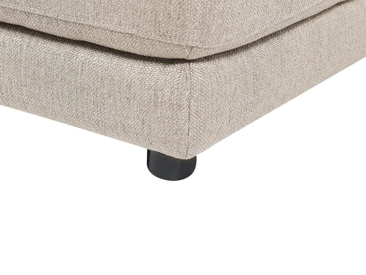 Sofa 3 Seater Fabric Beige with Ottoman Macalla