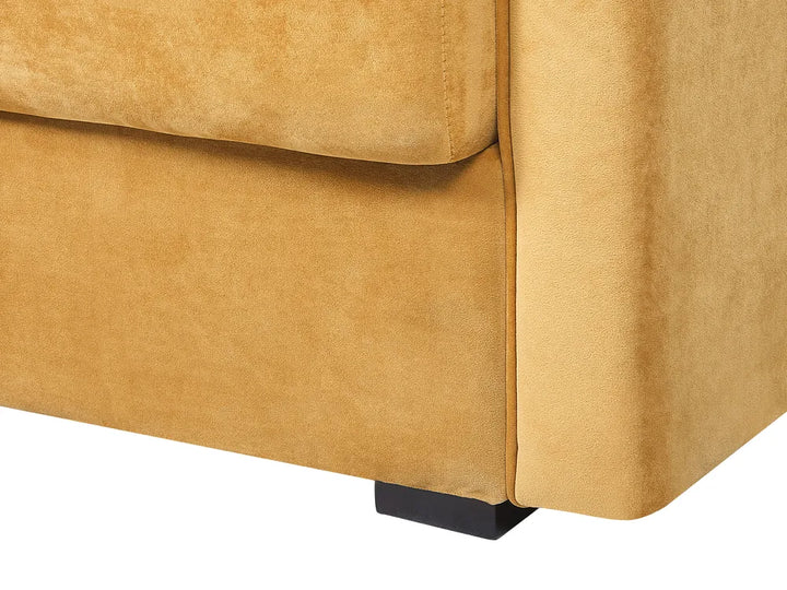 Sofa Bed 3 Seater Velvet Mustard with Storage Charleah