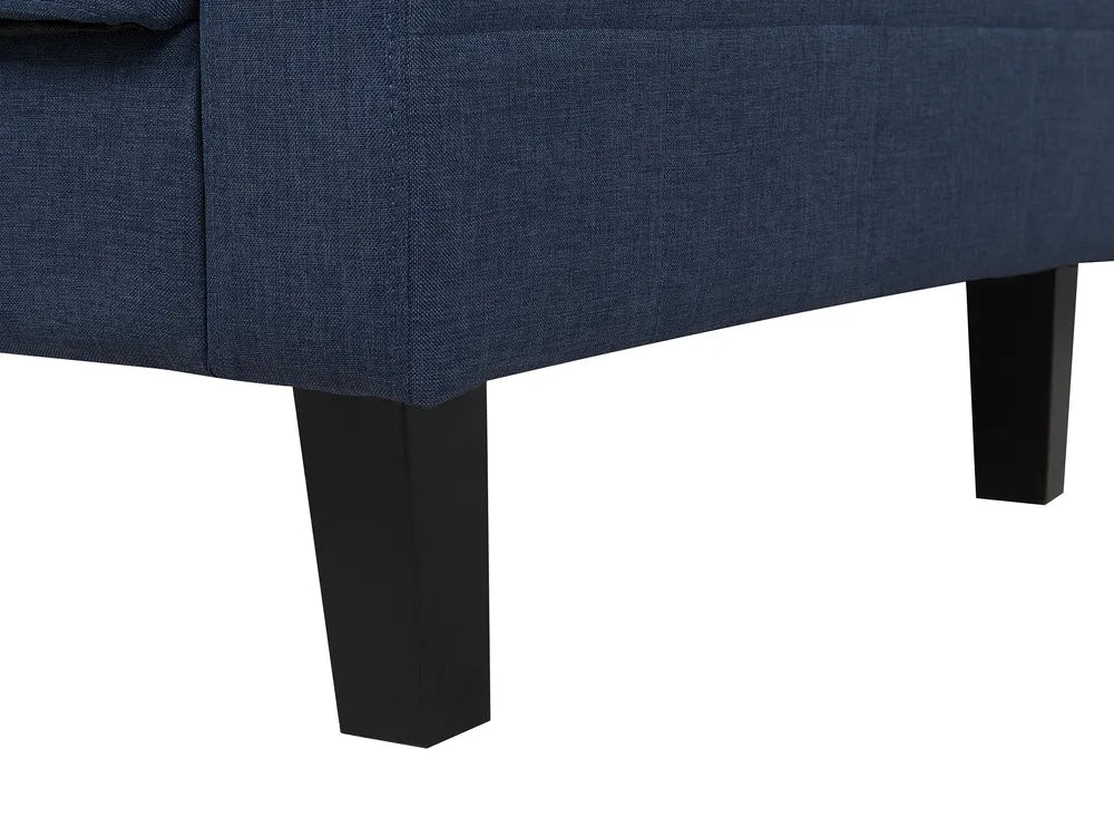 Sofa Bed 3 Seater Fabric Dark Blue Viradis
