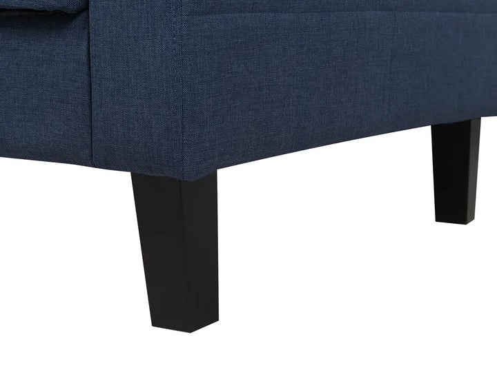 Sofa Bed 3 Seater Fabric Dark Blue Viradis
