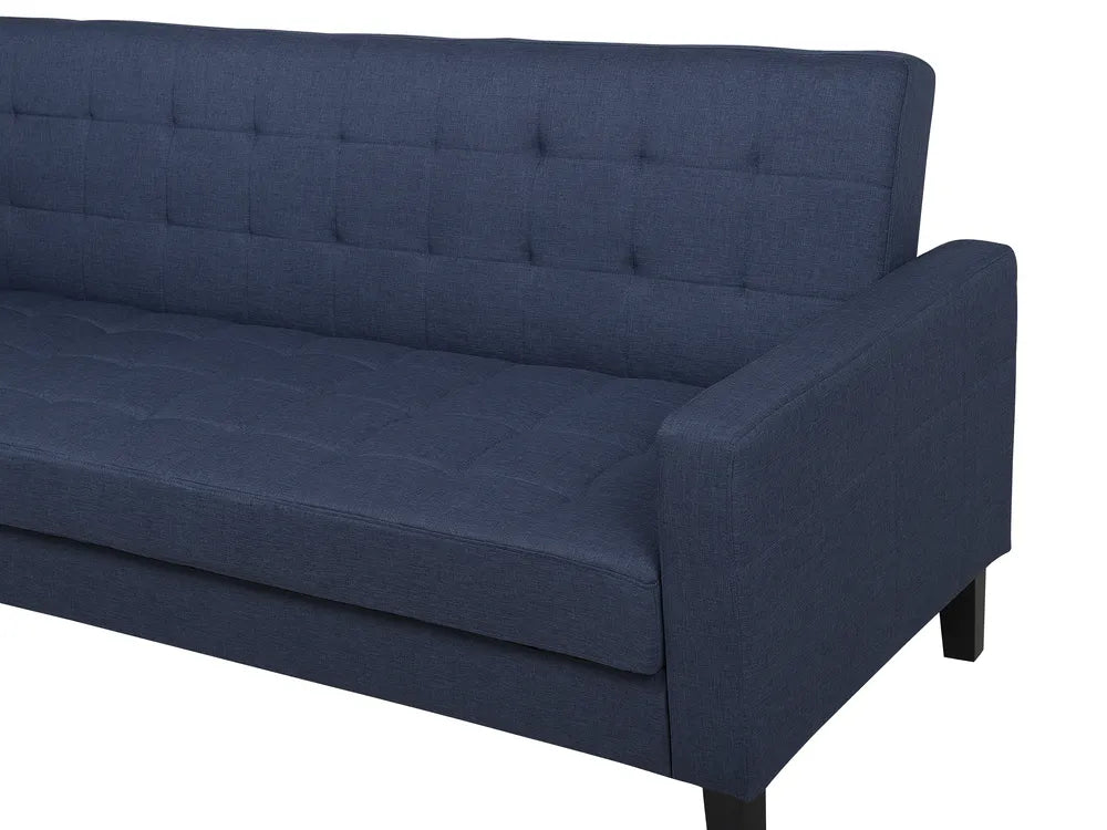 Sofa Bed 3 Seater Fabric Dark Blue Viradis
