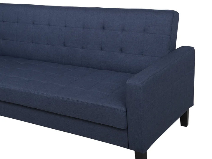 Sofa Bed 3 Seater Fabric Dark Blue Viradis