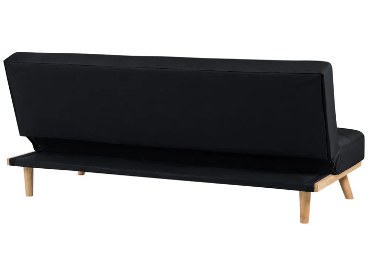 Sofa Bed 3 Seater Fabric Black Charlesa