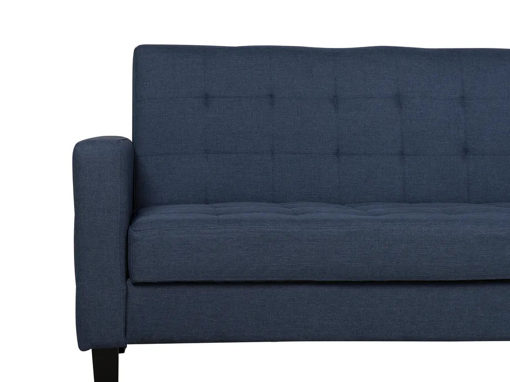 Sofa Bed 3 Seater Fabric Dark Blue Viradis