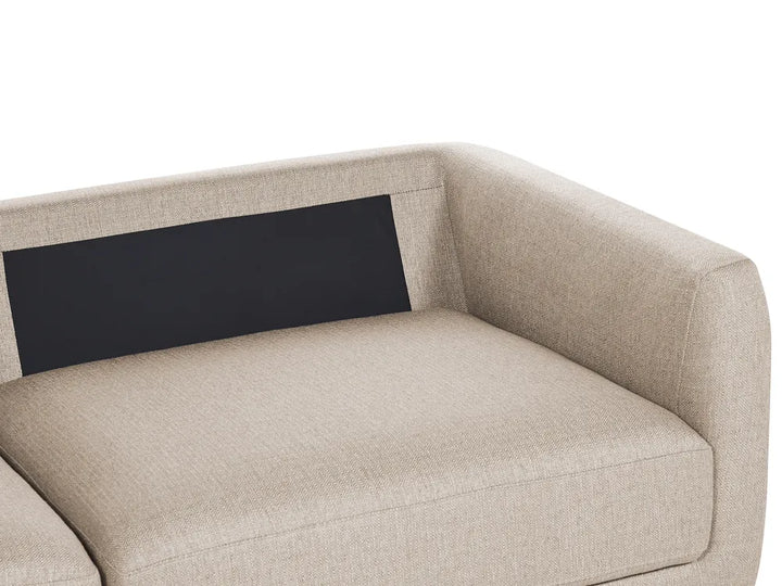 Sofa 3 Seater Fabric Beige with Ottoman Macalla