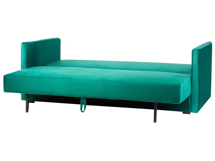 Sofa Bed 3 Seater Velvet Emerald Green with Storage Charleah
