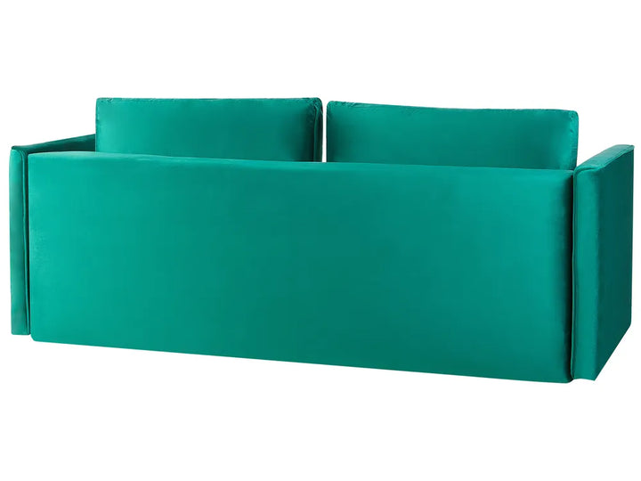 Sofa Bed 3 Seater Velvet Emerald Green with Storage Charleah