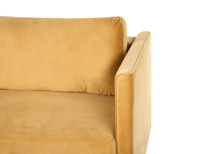 Sofa Bed 3 Seater Velvet Mustard with Storage Charleah