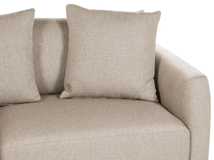 Sofa 3 Seater Fabric Beige with Ottoman Macalla