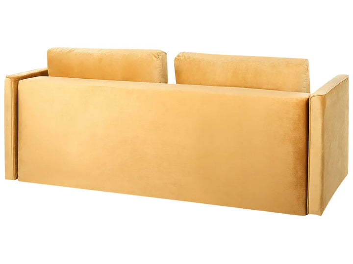 Sofa Bed 3 Seater Velvet Mustard with Storage Charleah