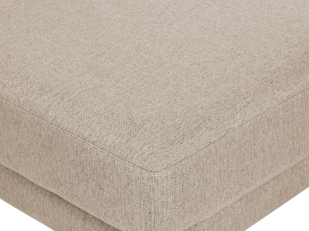 Sofa 3 Seater Fabric Beige with Ottoman Macalla