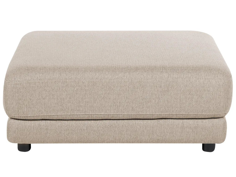 Sofa 3 Seater Fabric Beige with Ottoman Macalla