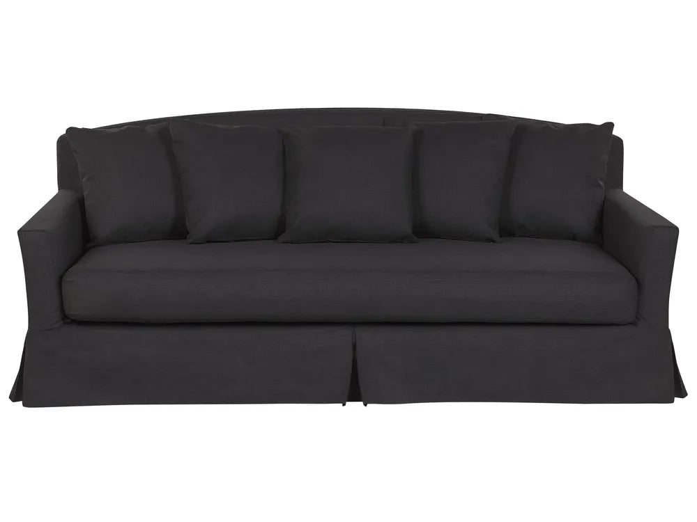 Black sofa with a white background