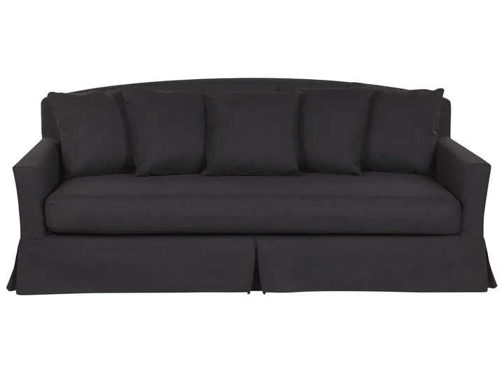 Black sofa with a white background