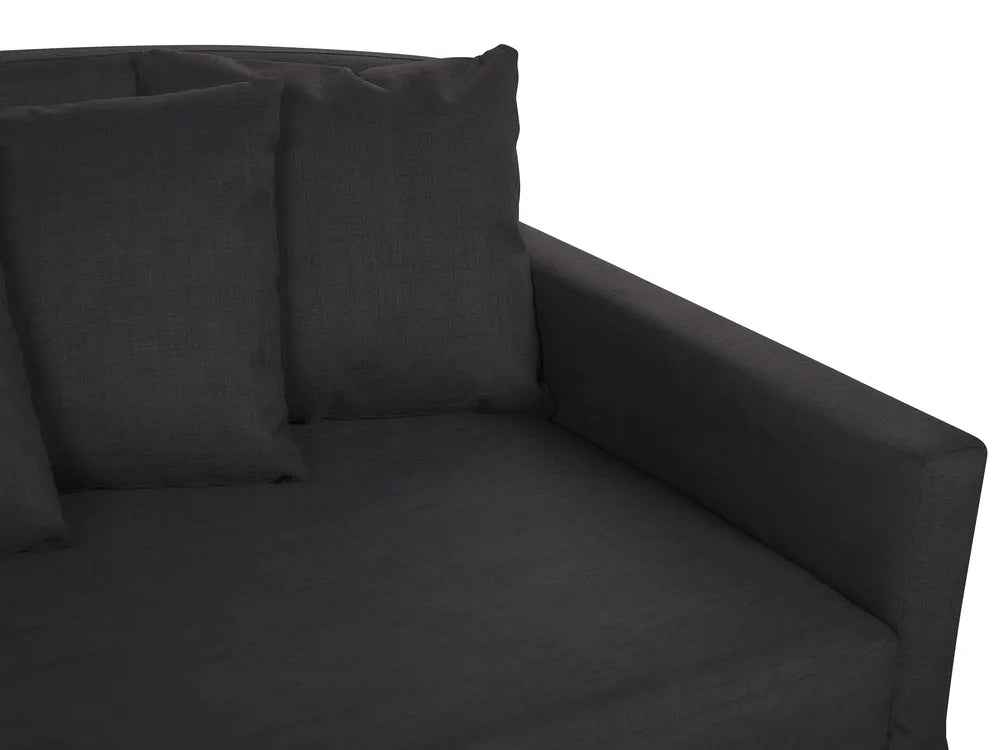 Sofa 3 Seater Fabric Black Glory
