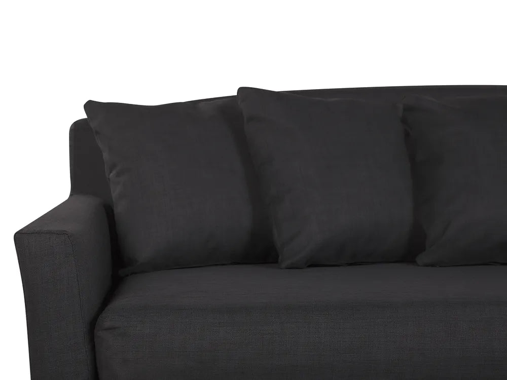 Sofa 3 Seater Fabric Black Glory