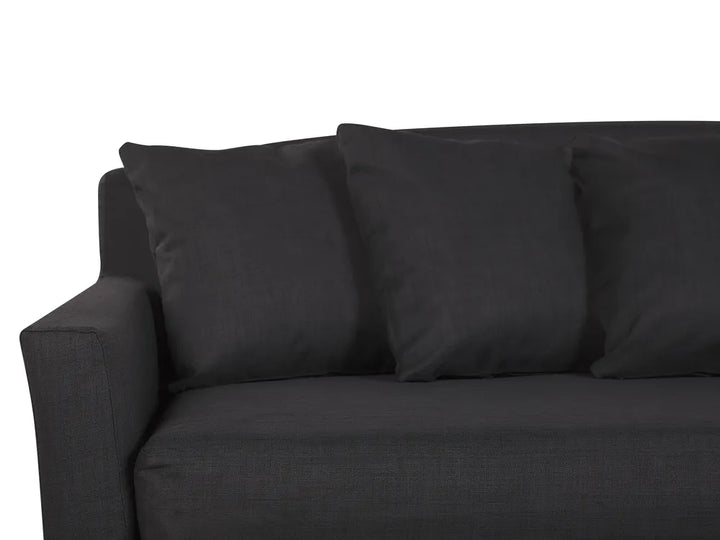 Sofa 3 Seater Fabric Black Glory