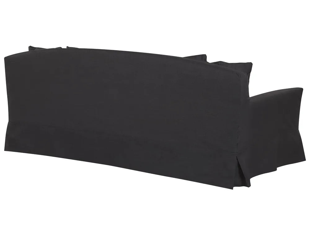 Sofa 3 Seater Fabric Black Glory