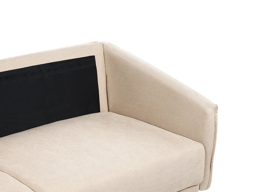 Sofa 3 Seater Velvet Beige Brevick