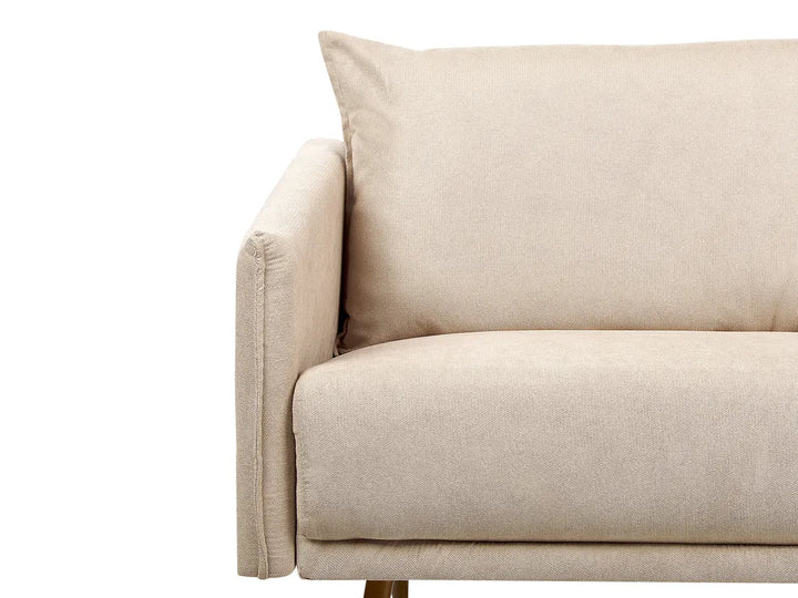 Sofa 3 Seater Velvet Beige Brevick