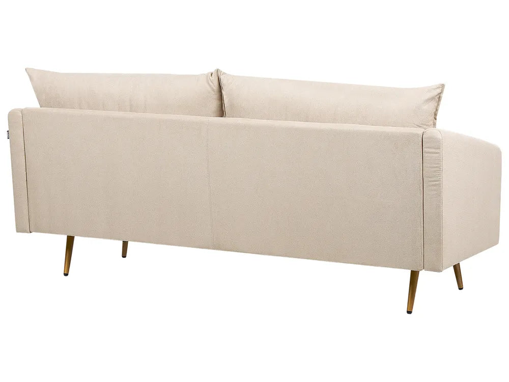 Sofa 3 Seater Velvet Beige Brevick