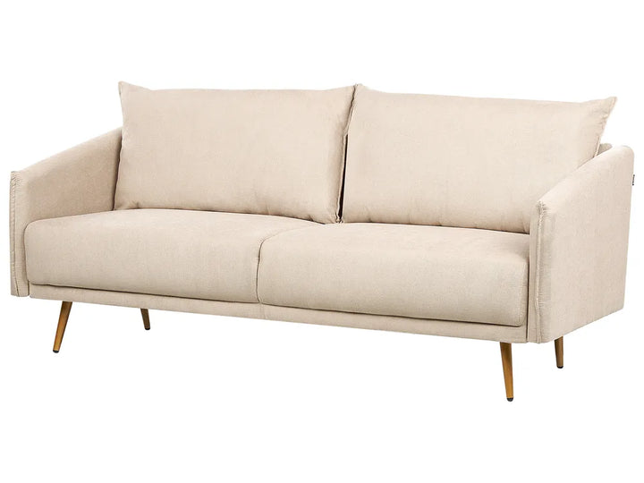 Sofa 3 Seater Velvet Beige Brevick