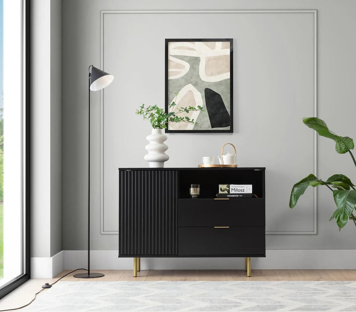 Sideboard Cabinet 107cm Black Nubia